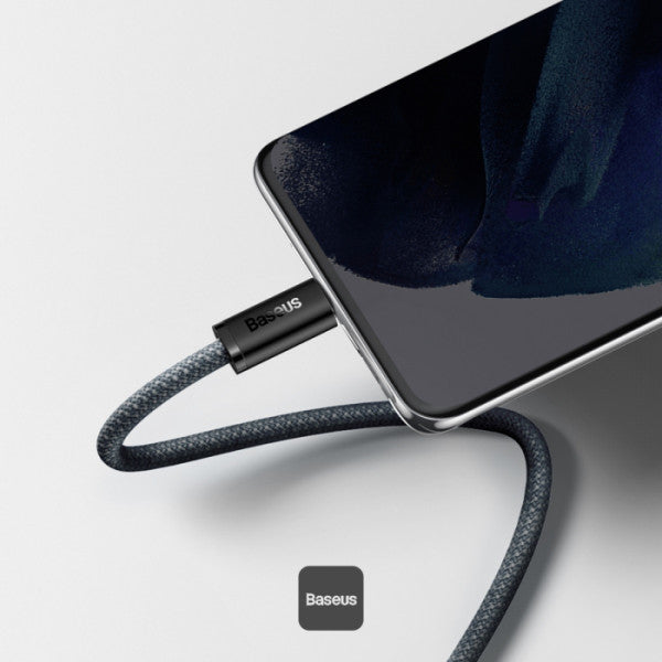 Baseus Dynamic Series Type-C to Type-C Cable - 100W PD Fast Charging & 480Mbps Data Transfer Nylon Braided 1M - Black