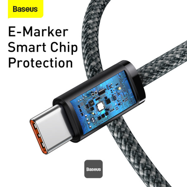 Baseus Dynamic Series Type-C to Type-C Cable - 100W PD Fast Charging & 480Mbps Data Transfer Nylon Braided 1M - Black