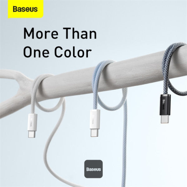 Baseus Dynamic Series Type-C to Type-C Cable - 100W PD Fast Charging & 480Mbps Data Transfer Nylon Braided 2M - White