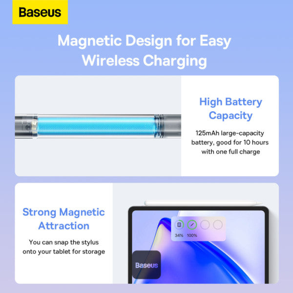 Baseus Smooth Writing 2 Series Wireless CharginCharging Stylus Pencil for Apple iPad (Active Wireless Version) - Purple