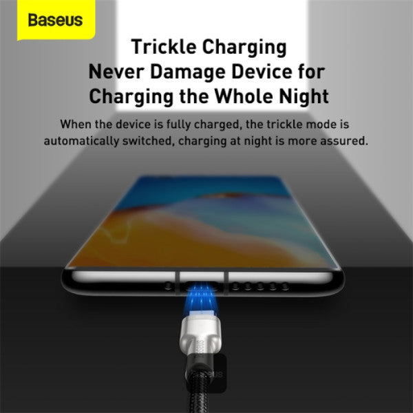 Baseus Cafule Series USB-A to Type-C Cable - 66W 6A Fast Charge & 480Mbps High-Speed Data Transfer Nylon Braided 1M - Black