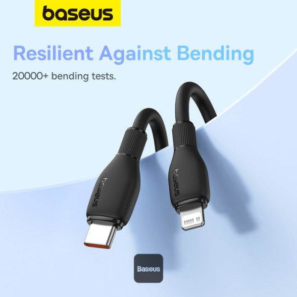 Baseus Pudding Series Fast Charging Cable With High-Speed Data Transmission Type-C to Lightning 20W 222A 12M - Black