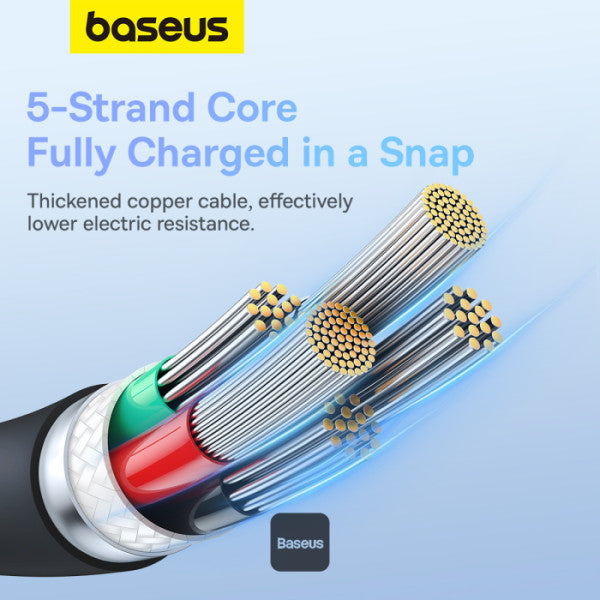 Baseus Pudding Series Fast Charging Cable With High-Speed Data Transmission Type-C to Lightning 20W 222A 12M - Black