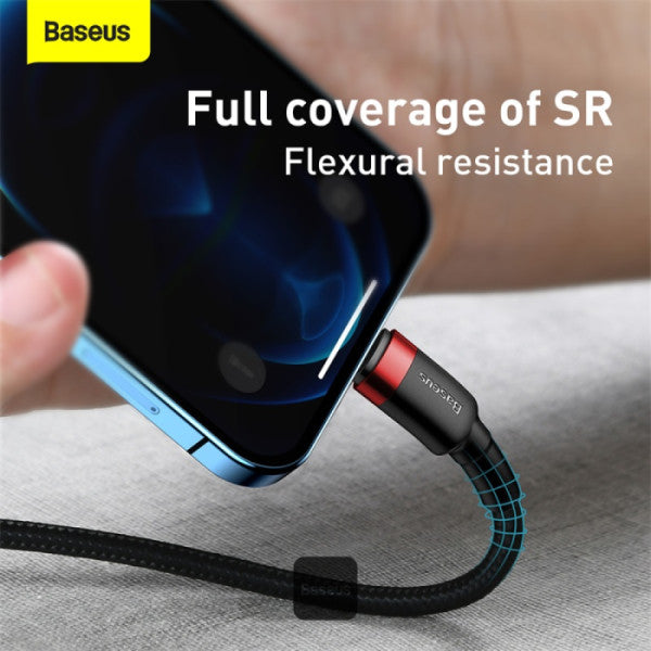 Baseus Cafule Series Type-C to Lightning Cable - 20W PD Fast Charge & 480Mbps High-Speed Data Transfer Nylon Braided 1M - Black