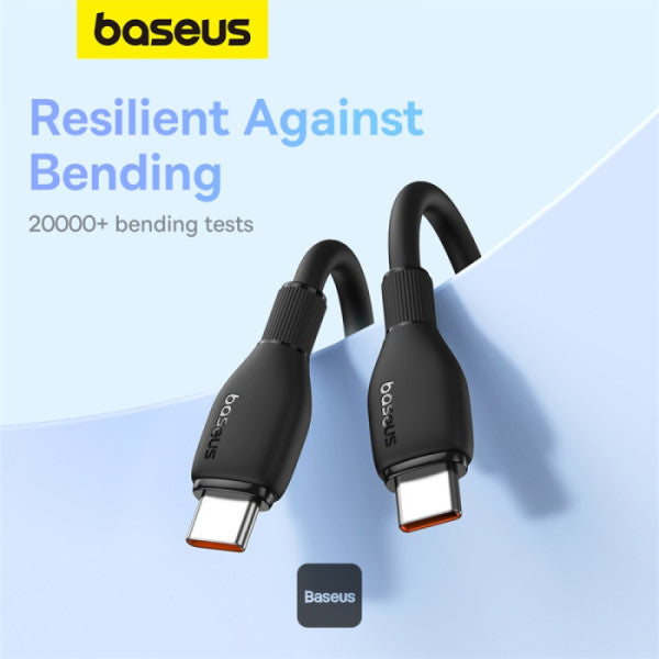 Baseus Pudding Series Fast Charging Cable With High-Speed Data Transmission Type-C to Type-C 100W 5A 2M - Black