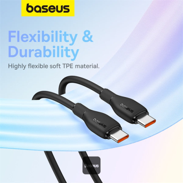 Baseus Pudding Series Fast Charging Cable With High-Speed Data Transmission Type-C to Type-C 100W 5A 2M - Black
