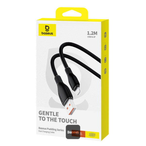 Baseus Pudding Series Fast Charging Cable With High-Speed Data Transmission USB-A to Lightning 12W 24A 12M - Black