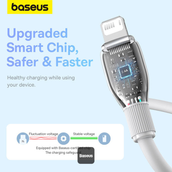 Pudding Series Fast Charging Cable With High-Speed Data Transmission USB-A to Lightning 12W 24A 12M - White