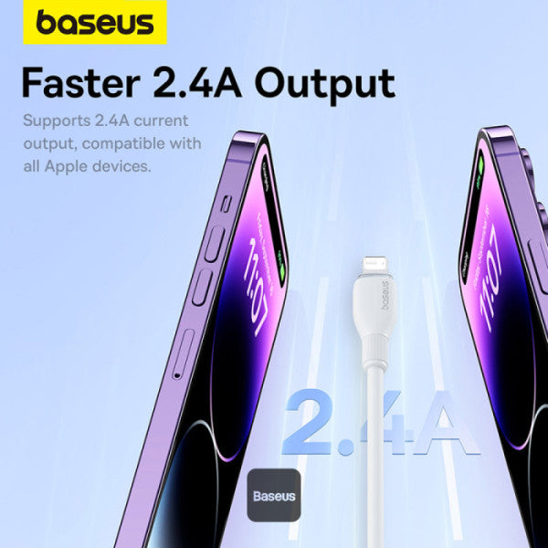 Pudding Series Fast Charging Cable With High-Speed Data Transmission USB-A to Lightning 12W 24A 12M - White