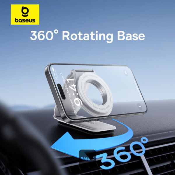 Baseus C02 Prime Trip Series Magnetic Car Phone Holder 360° Rotatable Foldable Car Mount - White