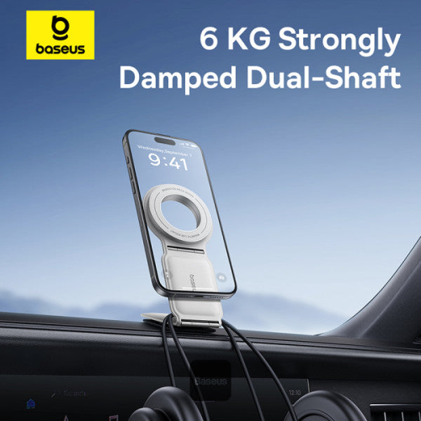 Baseus C02 Prime Trip Series Magnetic Car Phone Holder 360° Rotatable Foldable Car Mount - White