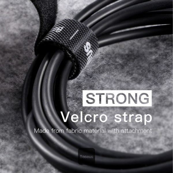 Baseus 3M Velcro Adhesive Tape - Extra Strong Double-Sided Hook & Loop Fastener Reusable Cable Management Straps for Home Office Indoor Outdoor Use - Grey