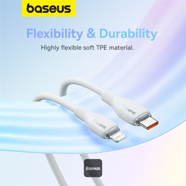 Baseus Pudding Series Fast Charging Cable With High-Speed Data Transmission Type-C to Lightning 20W 12M - White
