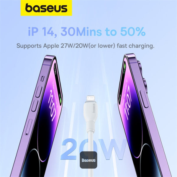 Baseus Pudding Series Fast Charging Cable With High-Speed Data Transmission Type-C to Lightning 20W 12M - White