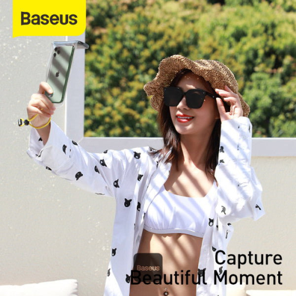 Baseus AquaGlide Waterproof Phone Pouch With Slide Lock IPX8 Certified for Phones Up to 72 - White