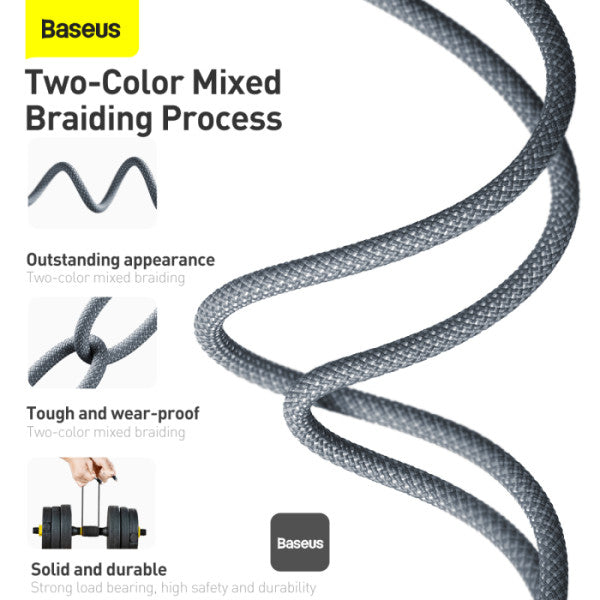 Baseus Dynamic Series Type-C to Lightning Cable - 20W PD Fast Charging & 480Mbps Data Transfer Nylon Braided 2M - Grey