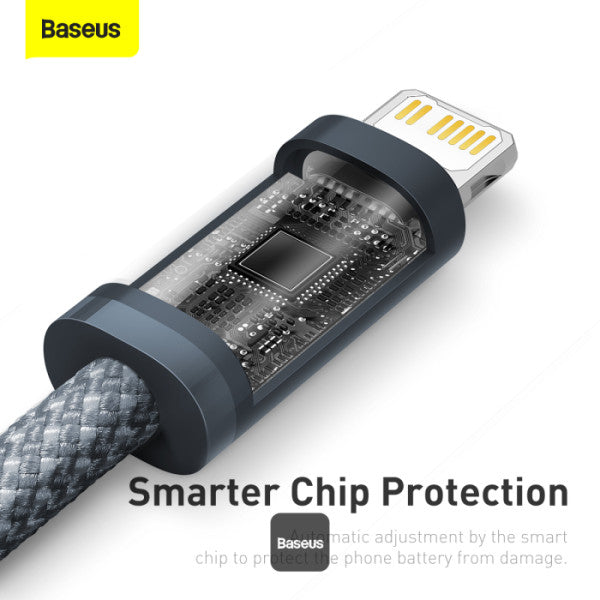 Baseus Dynamic Series Type-C to Lightning Cable - 20W PD Fast Charging & 480Mbps Data Transfer Nylon Braided 2M - Grey