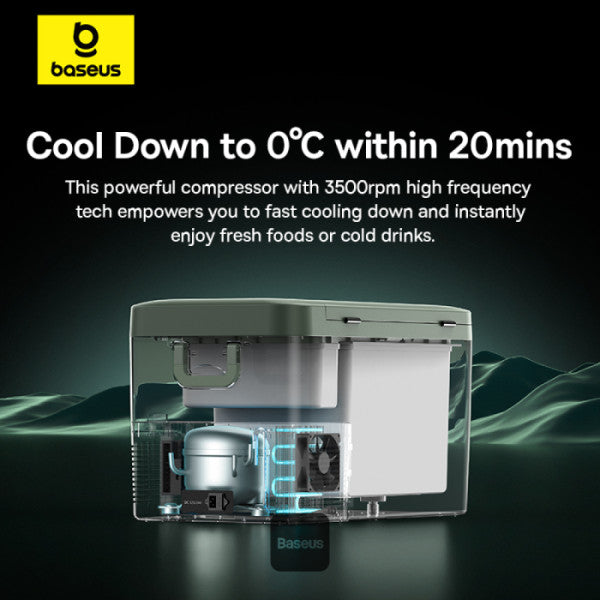 Baseus T-Space Car Refrigerator Freezer & Cooler for Tesla Model Y – 261L -4℉ Fast Cooling App Control Ideal for Car Outdoor & Camping - Green