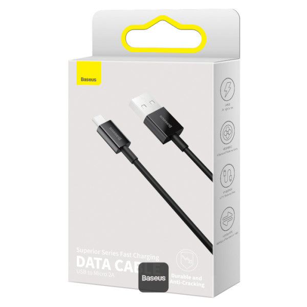 Baseus Superior Series USB-A To Micro 2A Fast Charging Data Cable 1M - Black