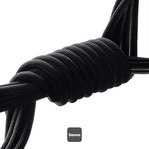 Baseus Tungsten Gold Magnetic Anti-Tangle Type-C to Lightning Cable 20W PD Fast Charging High-Speed Transmission Nylon Braided 1M - Black