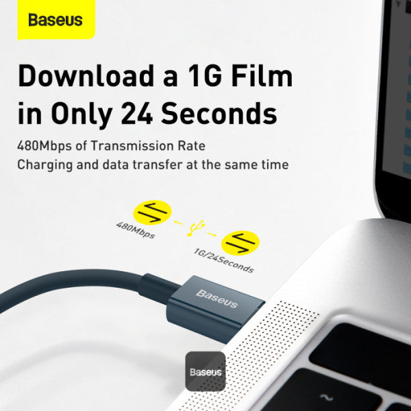 Baseus Superior Series PD 20W Type-C To Lightning Fast Charging Data Cable 2M - Blue
