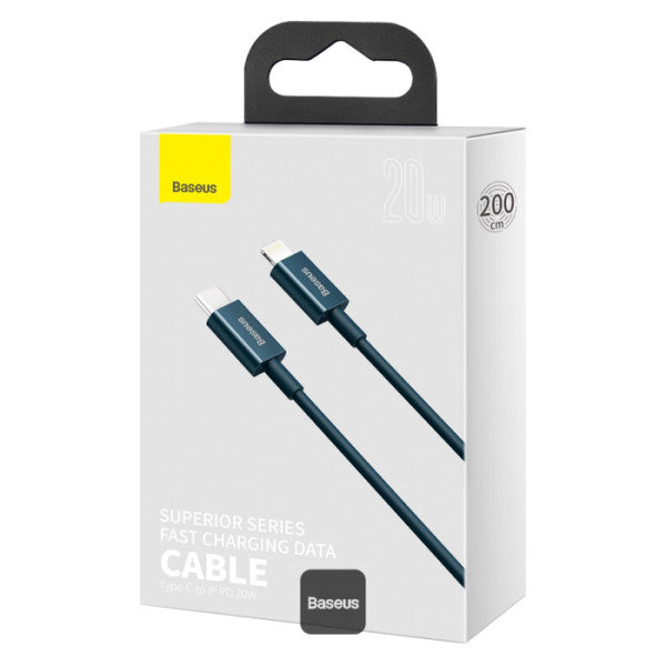 Baseus Superior Series PD 20W Type-C To Lightning Fast Charging Data Cable 2M - Blue