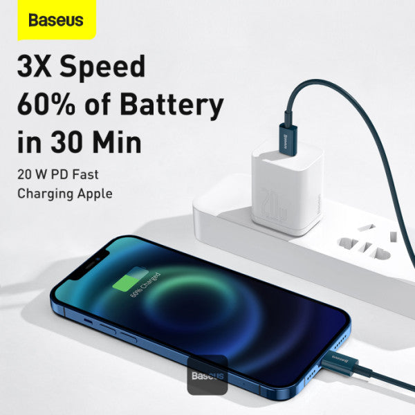 Baseus Superior Series PD 20W Type-C To Lightning Fast Charging Data Cable 2M - Blue