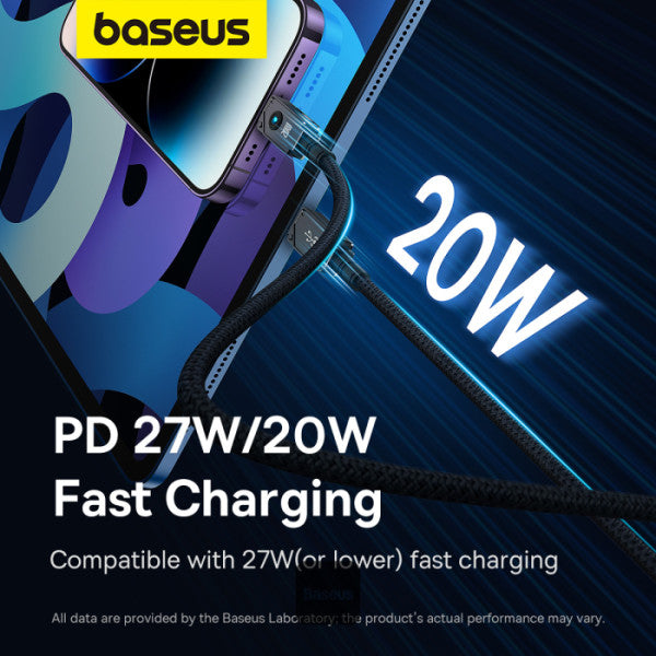 Baseus Unbreakable Series 20W PD Fast Charging Data Cable Type-C to Lightning 1M - Black