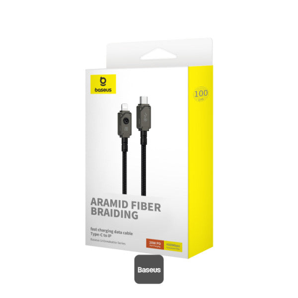 Baseus Unbreakable Series 20W PD Fast Charging Data Cable Type-C to Lightning 1M - Black