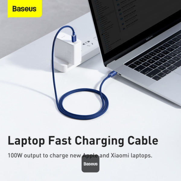 Baseus Crystal Shine Series 100W Fast Charging Cable Type-C to Type-C - 480Mbps Data Cable - 12M - Blue