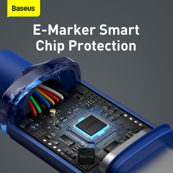 Baseus Crystal Shine Series 100W Fast Charging Cable Type-C to Type-C - 480Mbps Data Cable - 12M - Blue