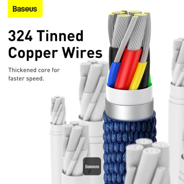 Baseus Crystal Shine Series 100W Fast Charging Cable Type-C to Type-C - 480Mbps Data Cable - 12M - Blue