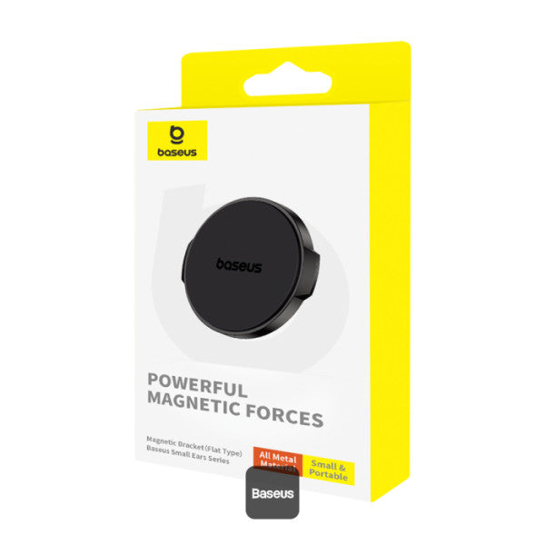 Baseus Small Ears Magnetic Car Phone Holder | Universal Stick-On Mount for Dashboard Windshield Wall & Door - Black