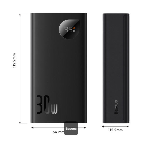 Baseus Adaman2 Power Bank 30W 10000mAh Digital Display Fast Charge - Black