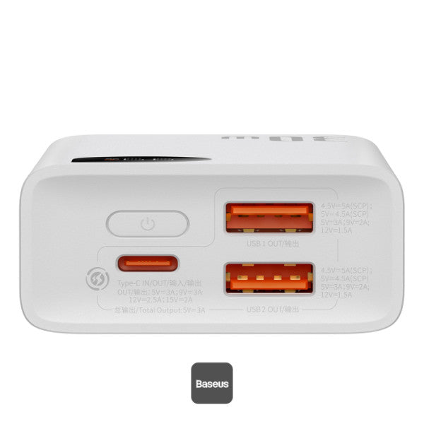 Baseus Adaman2 Power Bank 30W 10000mAh Digital Display Fast Charge - White
