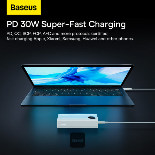 Baseus Adaman2 Power Bank 30W 10000mAh Digital Display Fast Charge - White