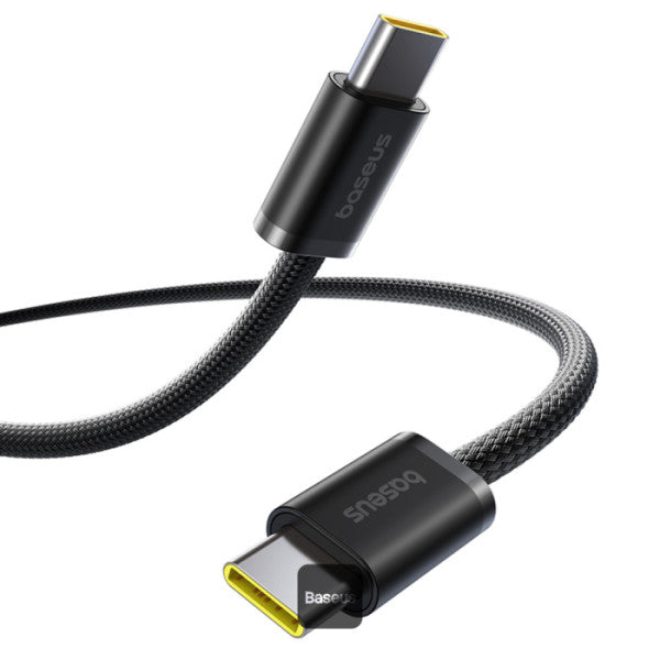 Baseus Dynamic 4 Series Type-C to Type-C Cable - 100W PD Fast Charging & 480Mbps Data Transfer Cable iPhone 16 and iPhone 15 Nylon Braided 1M - Black