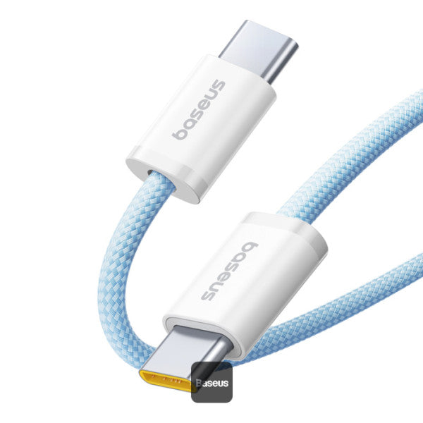 Baseus Dynamic 4 Series Type-C to Type-C Cable - 100W PD Fast Charging & 480Mbps Data Transfer Cable iPhone 16 and iPhone 15 Nylon Braided 1M - Blue