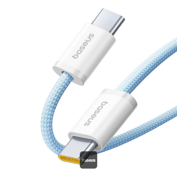 Baseus Dynamic 4 Series Type-C to Type-C Cable - 100W PD Fast Charging & 480Mbps Data Transfer Cable iPhone 16 and iPhone 15 Nylon Braided 2M - Blue