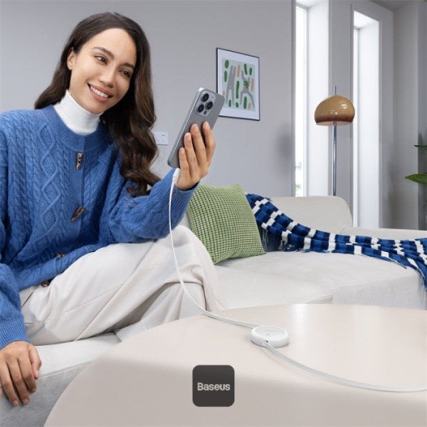 Baseus Free2Pull Mini Retractable Type-C Cable | 60W Fast Charging | Adjustable Length | CarPlay Compatible | 480Mbps Data Transfer | 1M - White