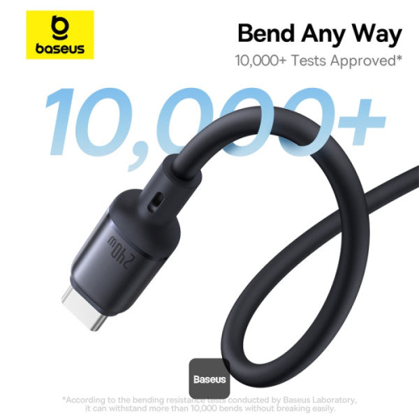 Baseus PicoGo 240W Magnetic Fast Charging USB-C Cable Type-C to Type-C 480Mbps Liquid Silicone Cable 1M - Black
