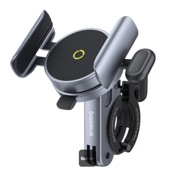 Baseus PrimeTrip Magnetic Bike Phone Holder – 360° Rotatable Durable Zinc Alloy Bike Mount for iPhone 16 Pro Max Fits 20-35mm Handlebars – Black