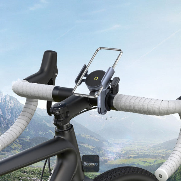 Baseus PrimeTrip Magnetic Bike Phone Holder – 360° Rotatable Durable Zinc Alloy Bike Mount for iPhone 16 Pro Max Fits 20-35mm Handlebars – Black