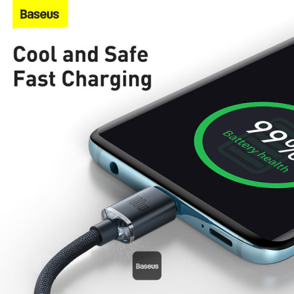 Baseus Crystal Shine Series 100W Fast Charging Cable Type-C to Type-C - 480Mbps Data Cable - 12M - Black