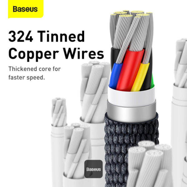 Baseus Crystal Shine Series 100W Fast Charging Cable Type-C to Type-C - 480Mbps Data Cable - 12M - Black
