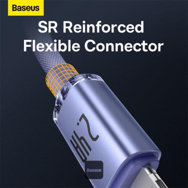 Baseus Crystal Shine Series 24A Fast Charging USB-A to Lightning Cable - 480Mbps Data Cable - 12M - Blue
