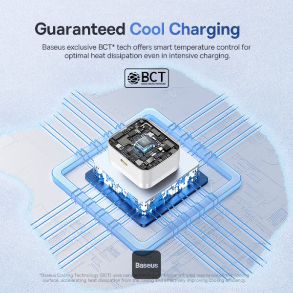 Baseus Palm 30W PD Type-C Fast Charging Wall Charger - UK Plug with Ultra Fast Charging Type-C to Type-C Data Cable 1M - White