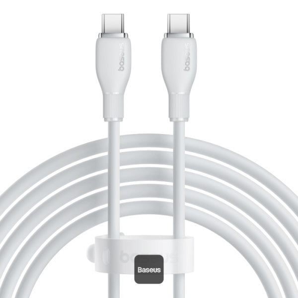 Baseus Pudding Series Fast Charging Cable With High-Speed Data Transmission Type-C to Type-C 100W 5A 2M - White