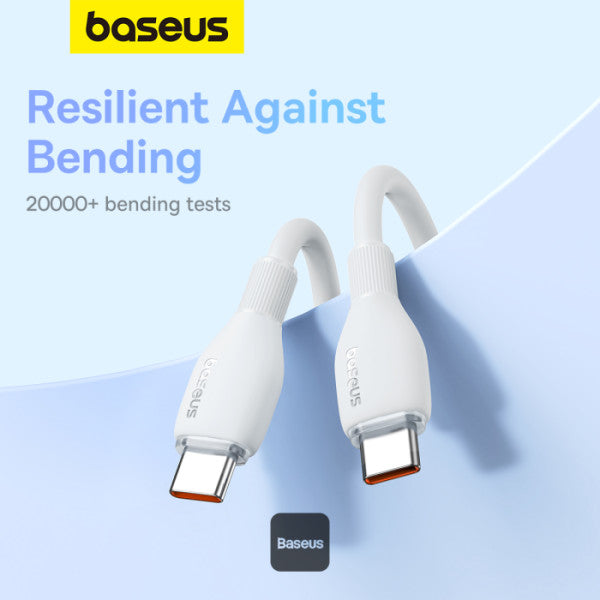 Baseus Pudding Series Fast Charging Cable With High-Speed Data Transmission Type-C to Type-C 100W 5A 2M - White