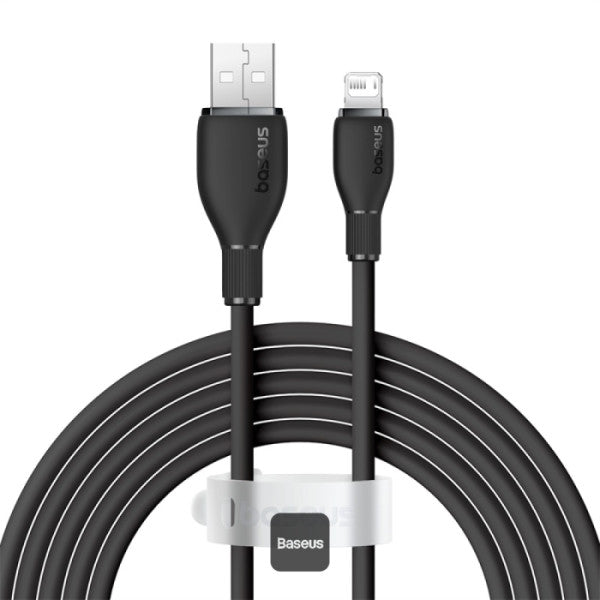Baseus Pudding Series Fast Charging Cable With High-Speed Data Transmission USB-A to Lightning 20W 24A 2M - Black
